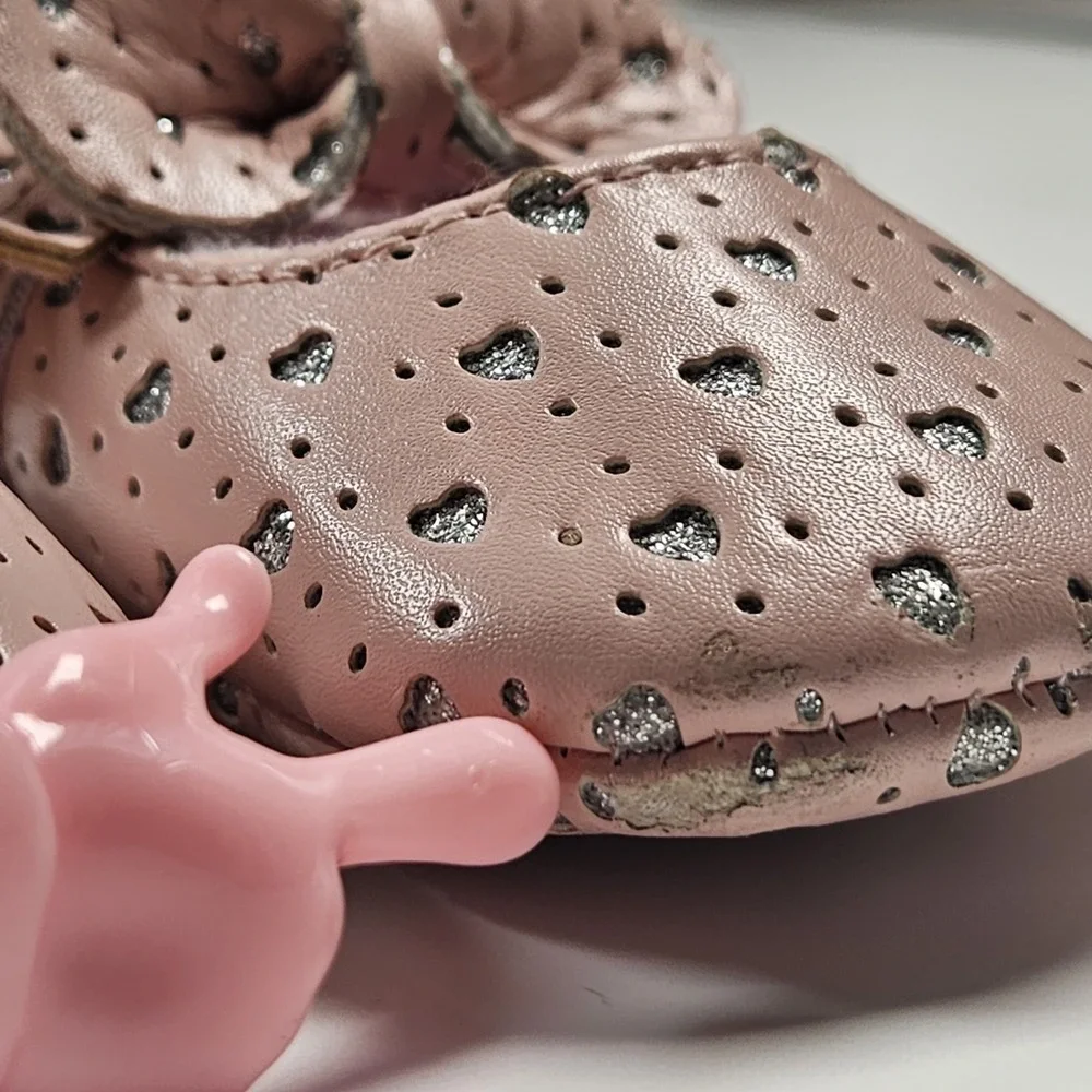 First Steps Girls Sz 3 (3-6 Months) Baby Shoes Pink Moccasins